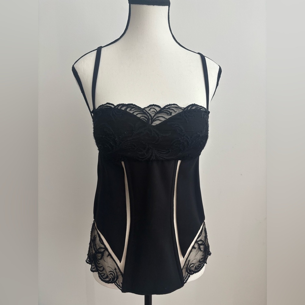 La Perla Elegant Black Stretch Lace Corset / Bustier